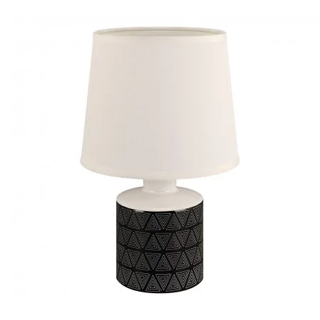 Lampki-nocne - elegancka lampka nocna z białym abażurem i czarną podstawą e14 topik 04103 ideus 