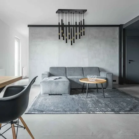 Lampy-sufitowe - loftowa lampa 11 tub wiszących czarna 11xg9 monza mlp6386 eko-light 