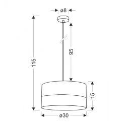 Lampy-sufitowe - lampa wisząca okrągła 30cm czarny/drewniany 1xe27 60w porto 31-17598 candellux 