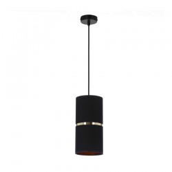 Lampy-sufitowe - czarno-złota lampa wisząca tuba 1xe27 60w gina 31-19639 candellux 