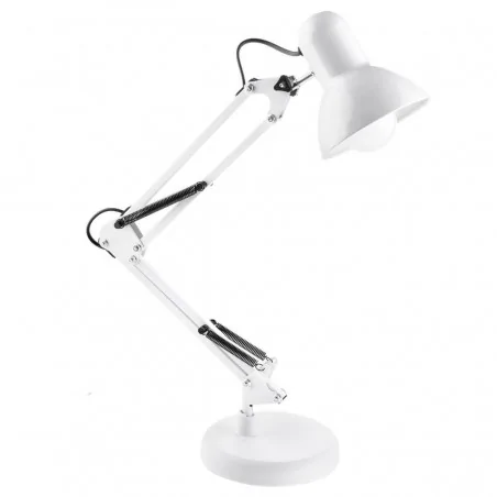 Lampki-biurkowe - biała lampka biurkowa kreślarska z uchwytem na blat na żarówkę e27 lumbiu0012 tobi lumiled 