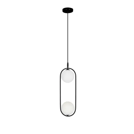 Lampy-sufitowe - lampa sufitowa wisząca podwójna żyrandol kule czarna cordel 32-10155 candellux 