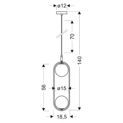 Lampy-sufitowe - lampa sufitowa wisząca podwójna żyrandol kule czarna cordel 32-10155 candellux 