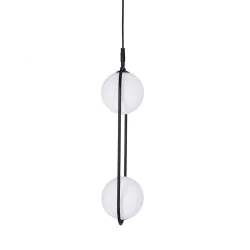 Lampy-sufitowe - lampa sufitowa wisząca podwójna żyrandol kule czarna cordel 32-10155 candellux 