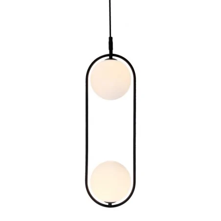 Lampy-sufitowe - lampa sufitowa wisząca podwójna żyrandol kule czarna cordel 32-10155 candellux 