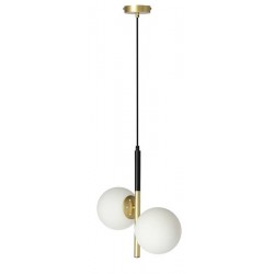 Lampy-sufitowe - złoto-biała lampa wisząca dwie kule 2xe14 30w duo 32-01269 candellux