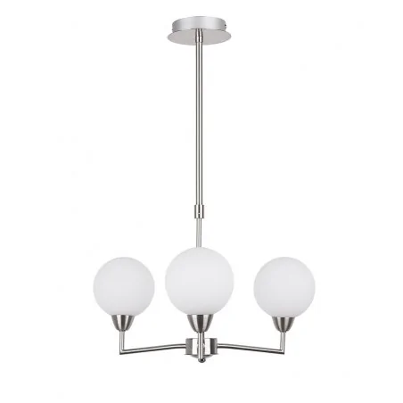 Lampy-sufitowe - chromowo białe oświetlenie wiszące 3 kule 3xg9 25w logos 33-05441 candellux 
