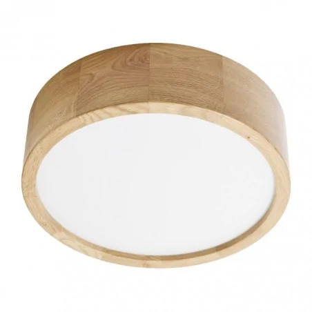 Plafony - okrągły plafon w dębowej obudowie na dwie żarówki e27 ad-pl-6291oe27sm adviti orno 