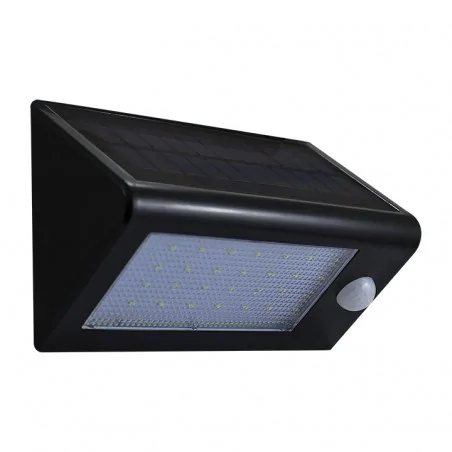 Kinkiety-solarne - czarny naświetlacz solarny led z czujnikiem ruchu i zmierzchu 5,5w zimny 307637 polux 