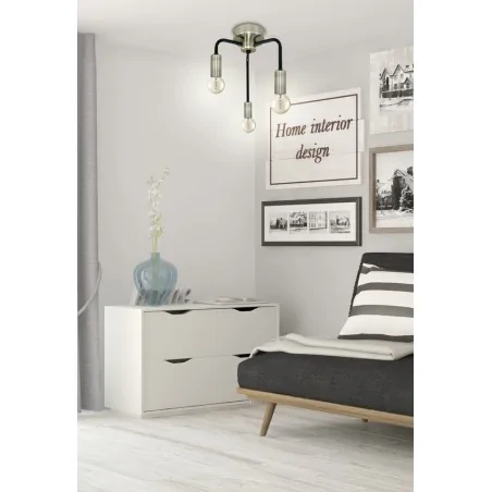 Lampy-sufitowe - oryginalne oświetlenie wiszące potrójne bez kloszy 3xe14 40w saga 33-01320 candellux 