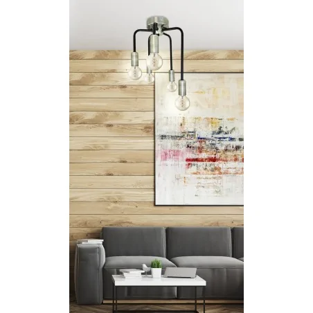 Lampy-sufitowe - pięcioramienna lampa wisząca loftowa bez kloszy 5xe14 40w saga 35-01337 candellux 