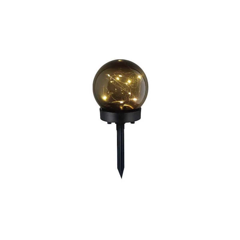 Lampy-solarne - dekoracyjna lampka solarna kula czarna 2700k sfera 323187 polux firmy POLUX GOLDLUX 