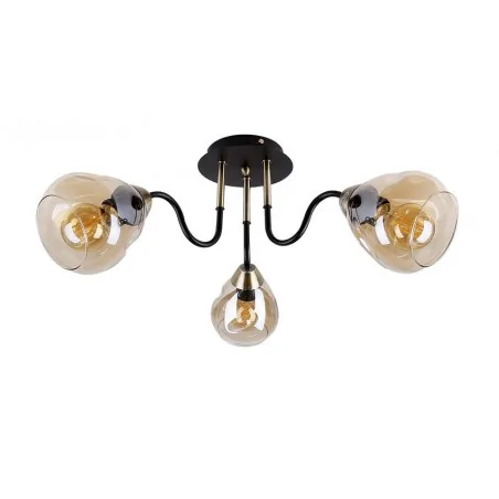 Lampy-sufitowe - lampa sufitowa czarno-złota dymiona 3xe27 unica 33-00880 candellux 