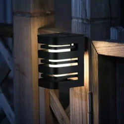 Kinkiety-solarne - kinkiet solarny elewacyjny led zimne światło czarny agide 323200 polux-goldlux 