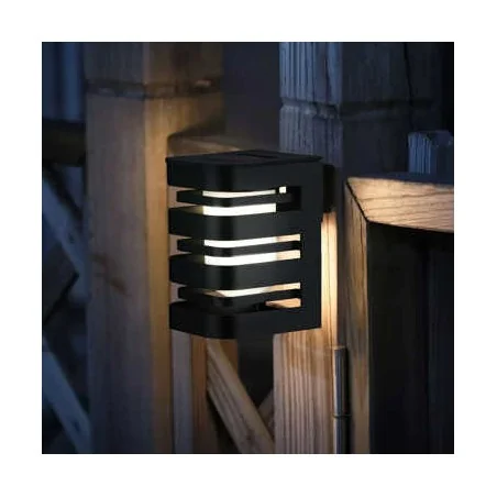 Kinkiety-solarne - kinkiet solarny elewacyjny led zimne światło czarny agide 323200 polux-goldlux 