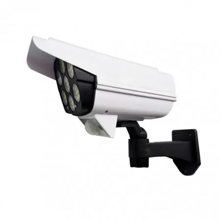 Kinkiety-solarne - naświetlacz solarny led z czujnikiem pir na pilota kamera 323095 polux 