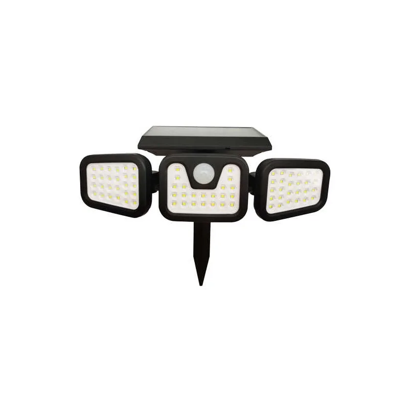 Kinkiety-solarne - naświetlacz solarny led z czujnikiem ruchu i zmierzchu czarny 6000k trio 323125 polux firmy POLUX GOLDLUX 