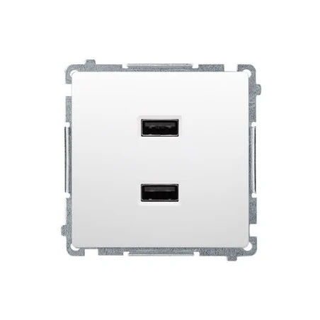 Ladowarki-usb - gniazdo z ładowarką usb podwójne białe bmc2usb.01/11 basic kontakt-simon 