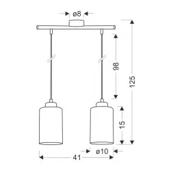 Lampy-sufitowe - lampa wisząca listwa 41cm klosz bursztynowy 2xe27 aspra 32-16263 candellux 