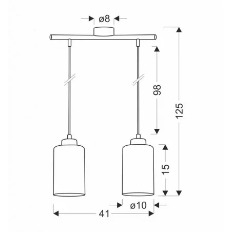 Lampy-sufitowe - lampa wisząca listwa 41cm klosz bursztynowy 2xe27 aspra 32-16263 candellux 