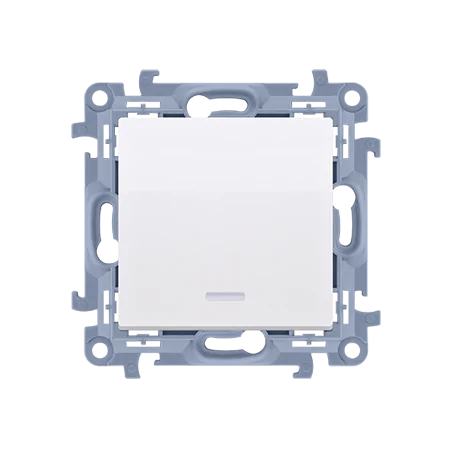 Wylaczniki-typu-swiatlo-zwierne - przycisk pojedynczy zwierny bez piktogramu z podświetleniem led biały cp1l.01/11 10ax simon 10 