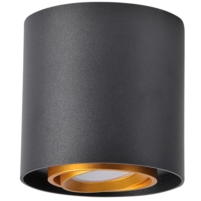 Oprawy-sufitowe - oprawa tuba natynkowa czarno-złota gu10 eger polux firmy POLUX GOLDLUX 