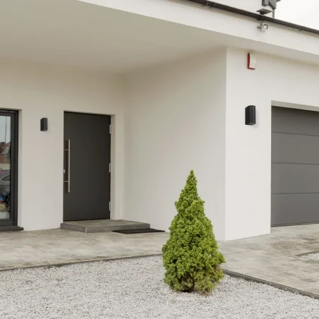 Kinkiety-ogrodowe - ovalis ogrodowy kinkiet zewnętrzny góra dół czarny 2xgu10 ip44 eko8319 eko-light 