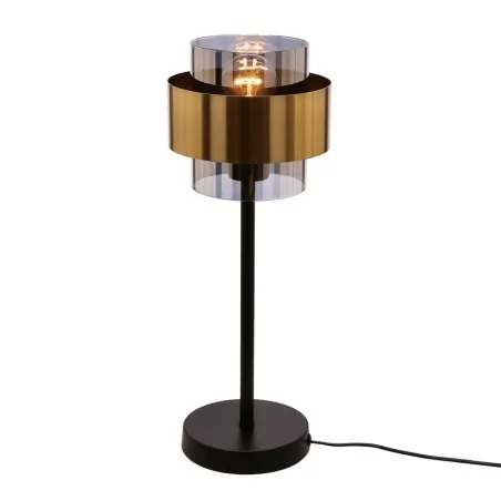 Lampki-nocne - lampka stołowa 58cm złota obręcz e27 60w spiega 41-09531 candellux 