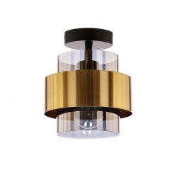 Plafony - lampa sufitowa szklano-metalowa 1x60w e27 czarny spiega 31-56313 candellux