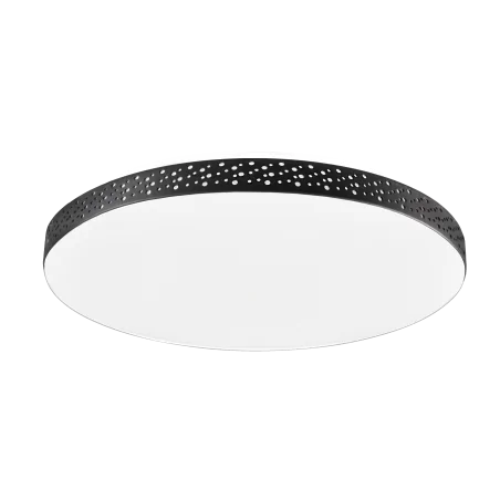 Plafony - 321947 plafon łazienkowy z ażurową czarną obwódką 18w ip44 1850lm moon chrom polux 