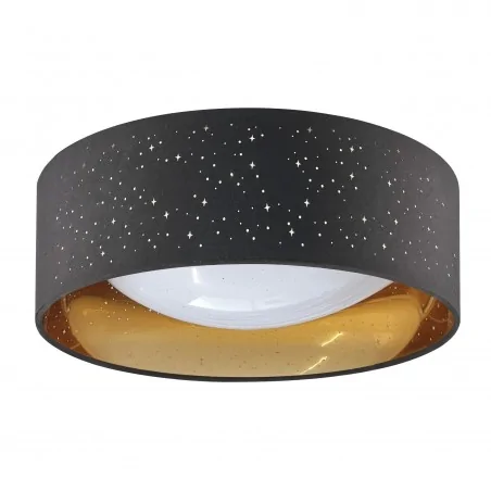 Plafony - 323088 plafoniera sufitowa czarno-złota glamour 18w 1850lm ip 20 tuluza polux 