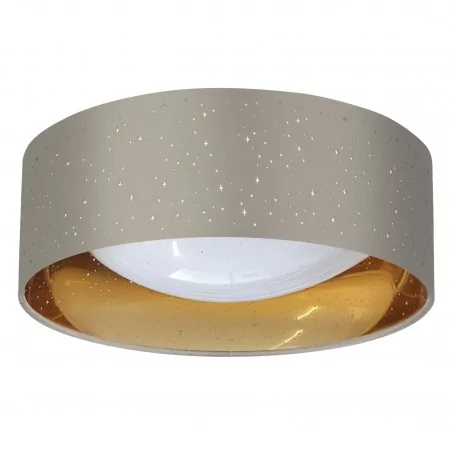 Plafony - nowoczena plafoniera led szaro-złota glamour 18w 1850lm ip 20 tuluza polux 