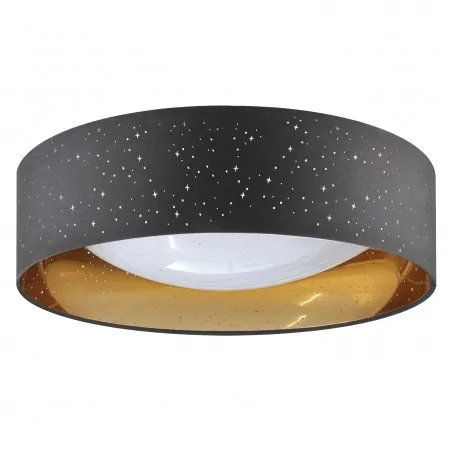 Plafony - 323149 plafoniera sufitowa czarno-złota glamour 24w 2600lm ip 20 tuluza polux 