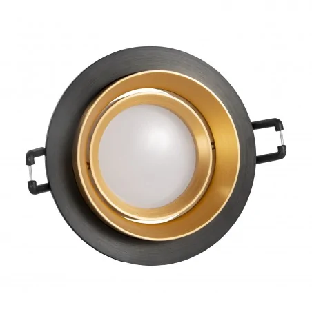 Oprawy-sufitowe-ruchome - 321978 oczko podtynkowe sufitowe czarno złote lika r polux 