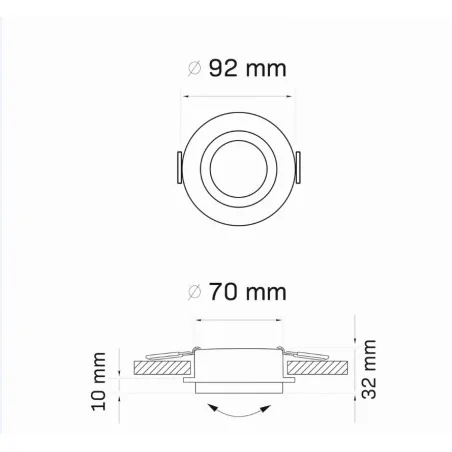 Oprawy-sufitowe-ruchome - 321978 oczko podtynkowe sufitowe czarno złote lika r polux 