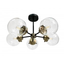 Lampy-sufitowe - efektowna lampa sufitowa 5 szklanych kloszy e14 40w lens 35-01306 candellux