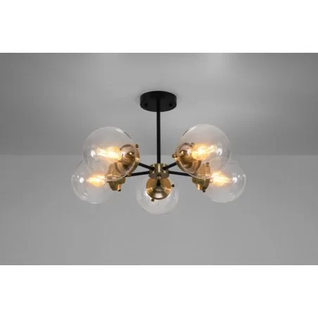 Lampy-sufitowe - efektowna lampa sufitowa 5 szklanych kloszy e14 40w lens 35-01306 candellux 