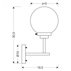 Kinkiety-do-salonu - kinkiet szklana kula czarny/miedź lens 21-01283 candellux 