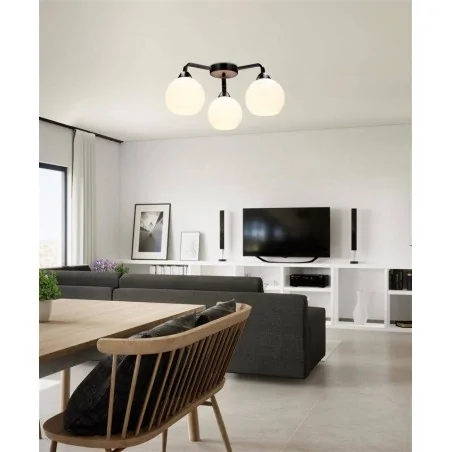 Lampy-sufitowe - potrójna lampa sufitowa 3 białe kule e27 60w caldera 33-17093 candellux 