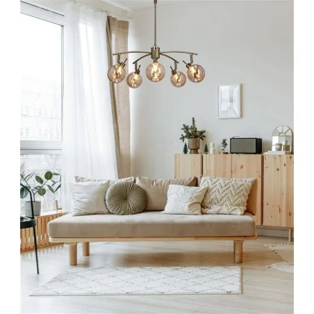 Lampy-sufitowe - pięcioramienna lampa wisząca patynowa 5xg9 40e lentini 35-16331 candellux 