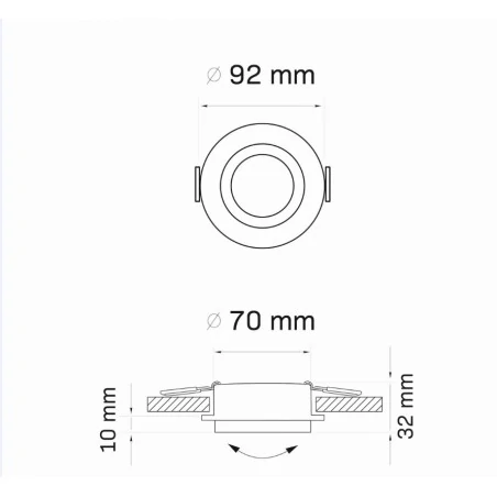 Oprawy-sufitowe-ruchome - 321985 oczko podtynkowe sufitowe ozdobne czarno srebrne lika r polux 