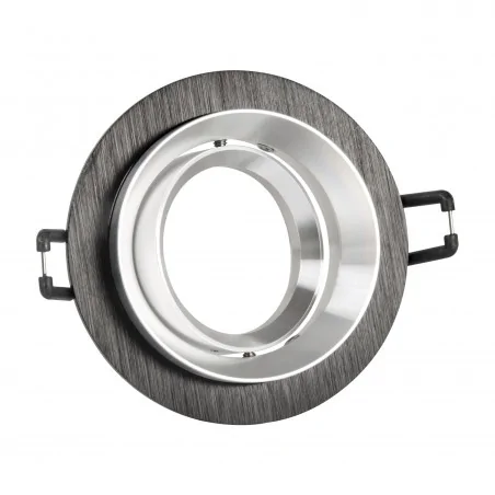 Oprawy-sufitowe-ruchome - 321985 oczko podtynkowe sufitowe ozdobne czarno srebrne lika r polux 