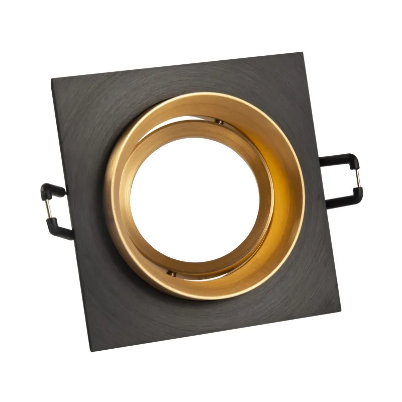 Oprawy-sufitowe-ruchome - 322029 oprawa sufitowa wpuszczana czarno złota kwadratowa lika q polux firmy POLUX GOLDLUX 