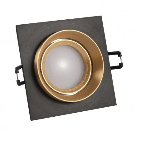 Oprawy-sufitowe-ruchome - 322029 oprawa sufitowa wpuszczana czarno złota kwadratowa lika q polux 