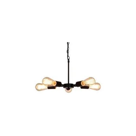 Lampy-sufitowe - pięcioramienna lampa wisząca czarna 5x60w e27 sparta 35-09388 candellux 