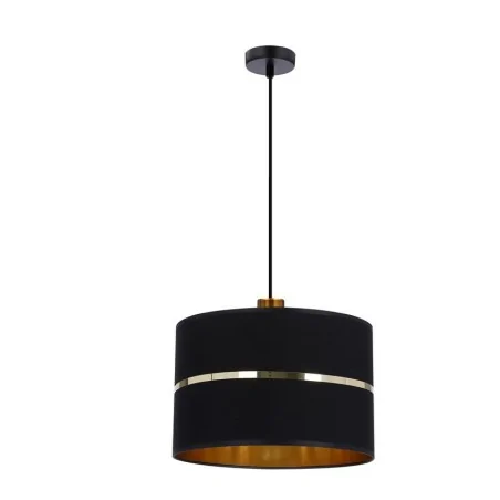 Lampy-sufitowe - czarno-złota lampa wisząca okrągłą e27 60w assam 31-17444 candellux 