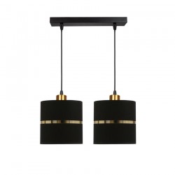 Lampy-sufitowe - podwójna lampa wisząca - listwa czarny/złoty 2xe27 60w assam 32-17321 candellux