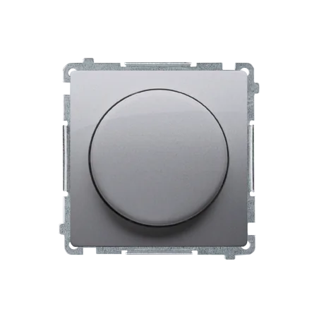 Regulatory-oswietlenia - srebrny ściemniacz led do ściemnialnych żarówek naciskowo-obrotowy bms9l.01/43 simon basic kontakt-simon 