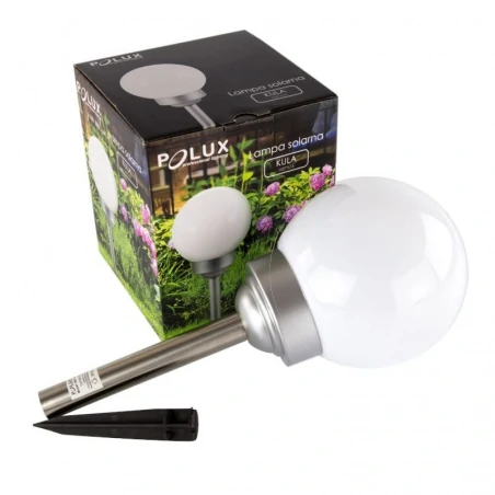 Lampy-kule-ogrodowe - lampa solarna kula wbijana z kolorowym światłem 309303 polux 