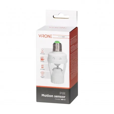 Urzadzenia-zdalnie-sterowane - gniazdo żarówki z czujnikiem ruchu 360st ip20 gwint e27 1x60w ms-2 orno 